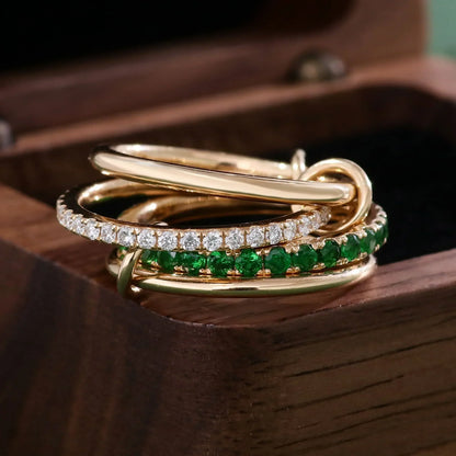 [Royal&Vicky]Imani Stacked Diamond Ring