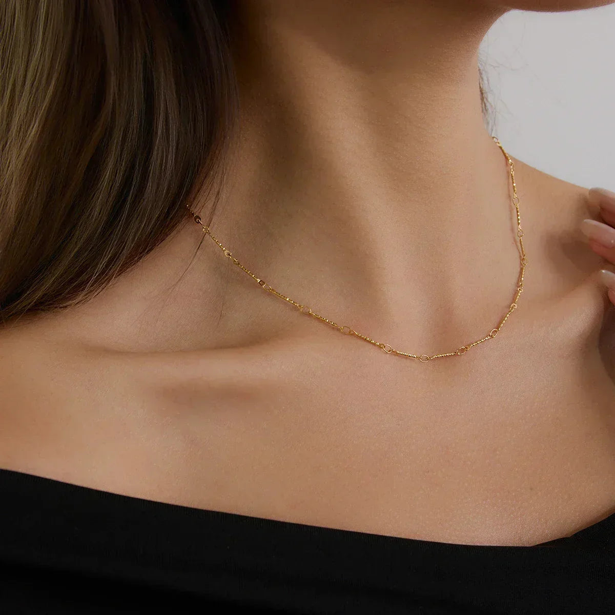 [Royal&Vicky]Amy Gliederketten-Halskette in Gold