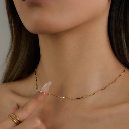 [Royal&Vicky]Amy Gliederketten-Halskette in Gold