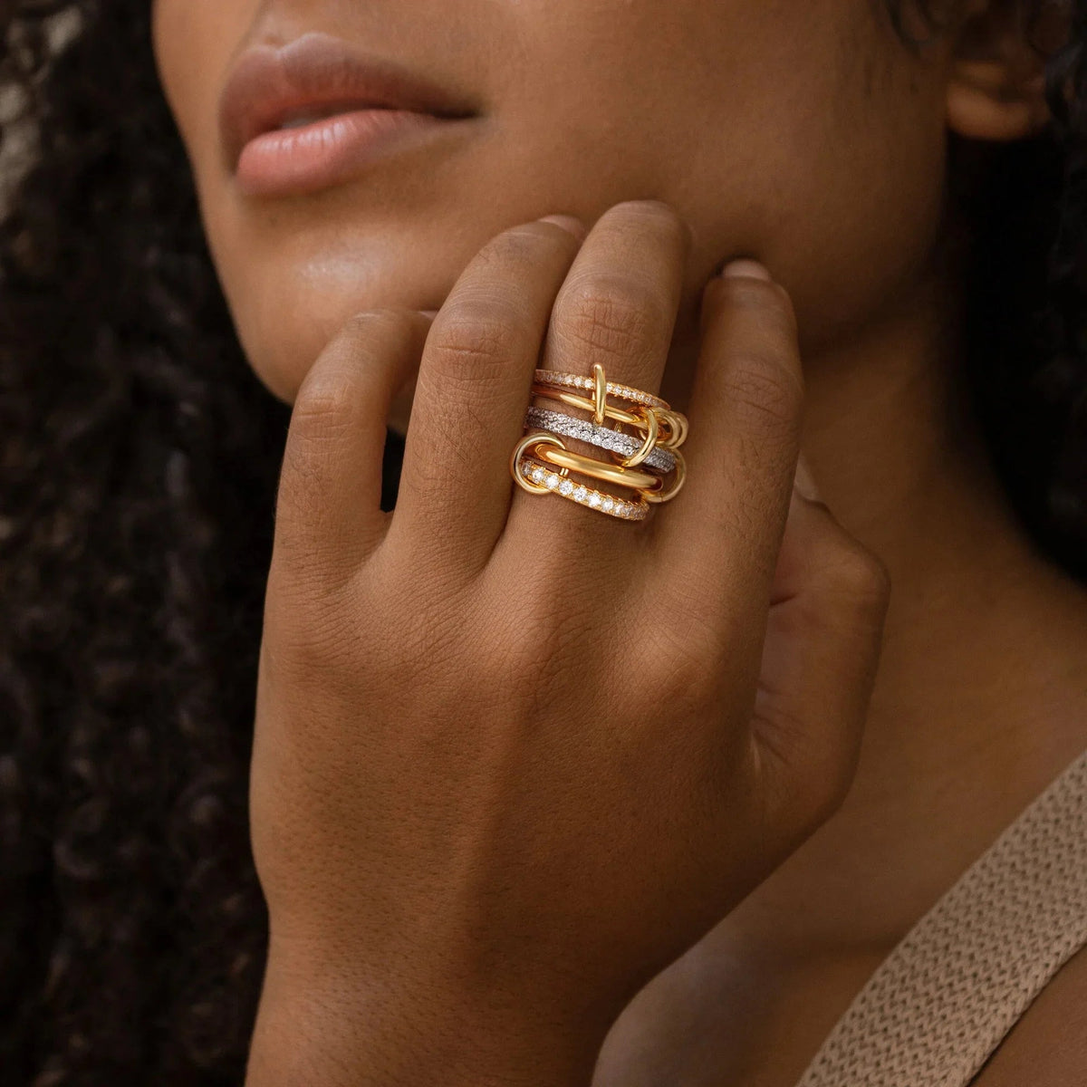 [Royal&Vicky]Blaise Stacked Diamond Ring