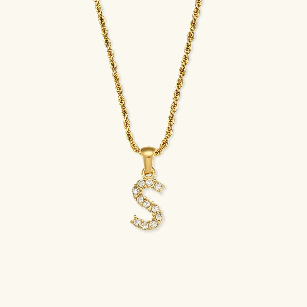 [Royal&Vicky]Maeve Buchstaben Initial Diamant Halskette