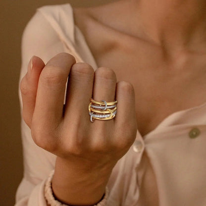 [Royal&Vicky]Vera Stacked Diamond Ring
