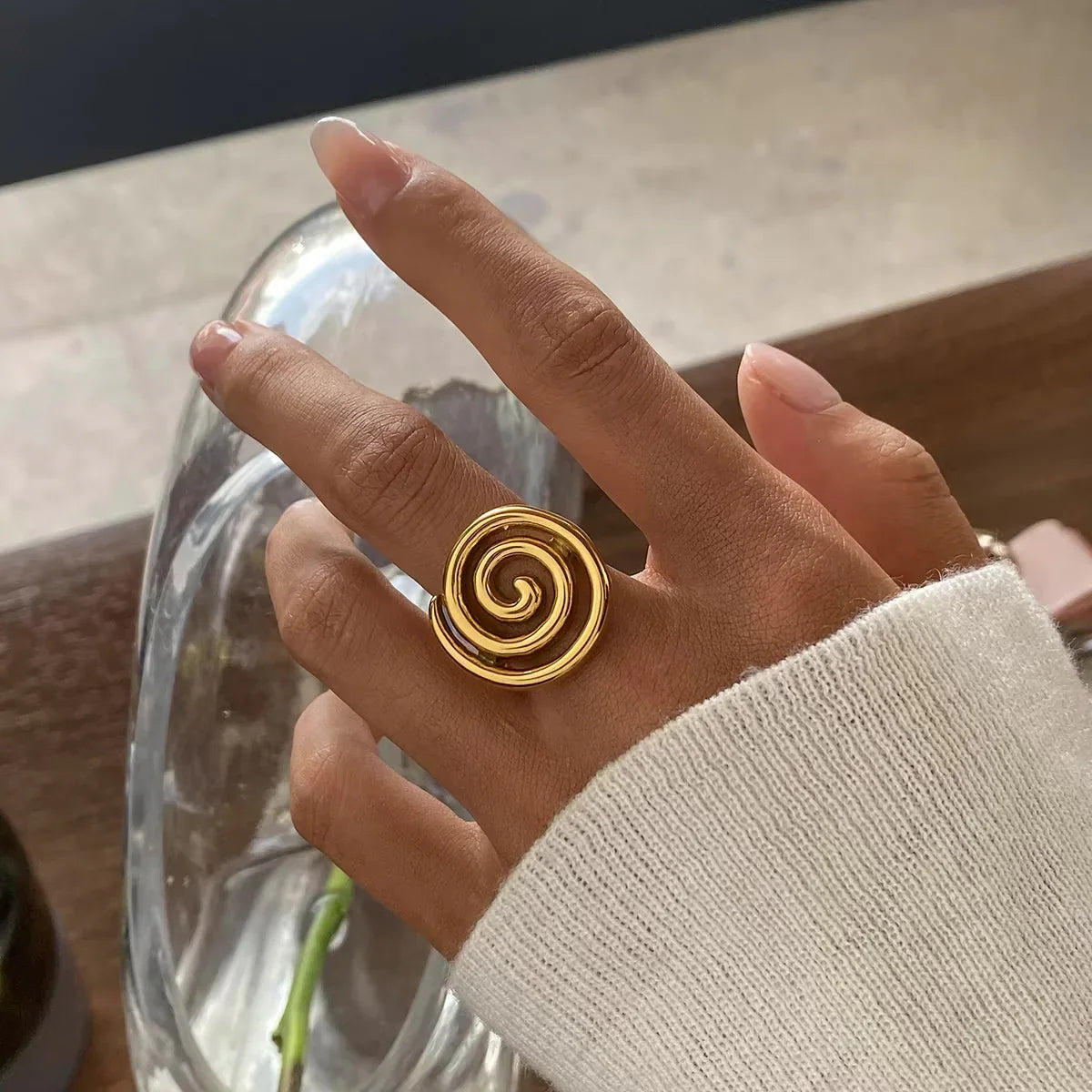 [Royal&Vicky]Christy Spiral Goldring