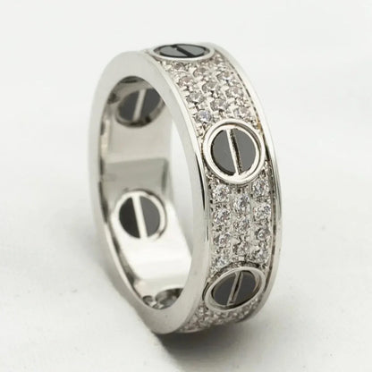 [ROYAL]LOVE RING 5.5MM DIAMONDS PAVED CERAMIC