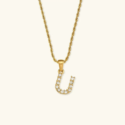 [Royal&Vicky]Maeve Buchstaben Initial Diamant Halskette