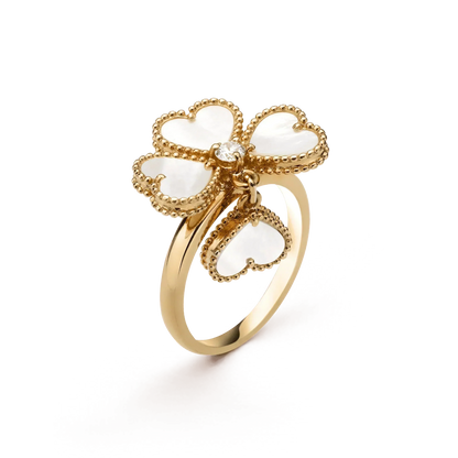 [ROYAL]SWEET CLOVER WHITE MOP RING