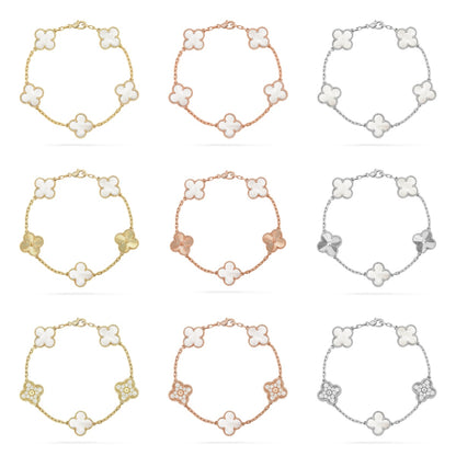 [Royal Jewellery]CLOVER WHITE PEARL MOP 5 MOTIF BRACELET COLLECTION