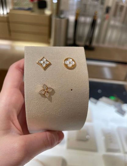 [Royal Jewellery]STAR BLOSSOM STUD EARRINGS PINK GOLD DIAMONDS