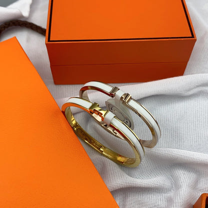 [Royal Jewellery]CLASSIC HM CLIC WHITE 8MM ENAMEL BRACELET