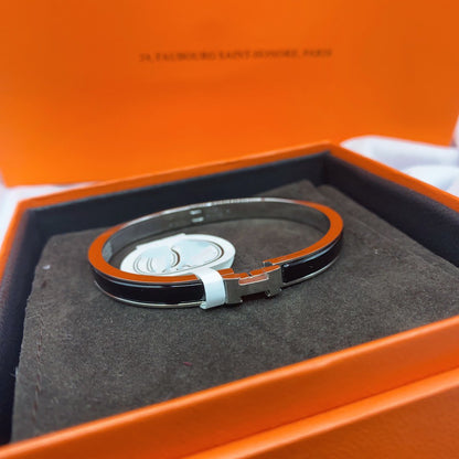 [Royal Jewellery]CLASSIC HM CLIC BLACK 8MM ENAMEL BRACELET