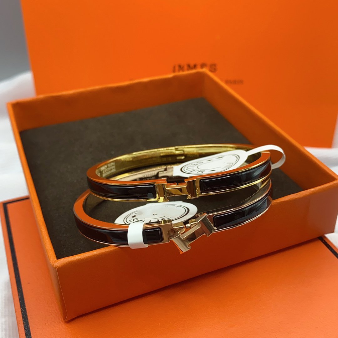 [Royal Jewellery]CLASSIC HM CLIC BLACK 8MM ENAMEL BRACELET