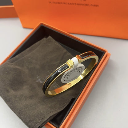 [Royal Jewellery]CLASSIC HM CLIC BLACK 8MM ENAMEL BRACELET