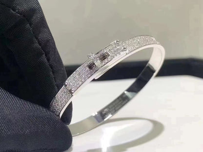 [Royal Jewellery]HM KELLY BRACELET IN SILVER AND FULL PAVE DIAMOND