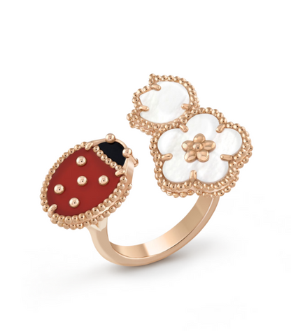 [ROYAL]LUCKY 3 MOTIF ROSE GOLD RING