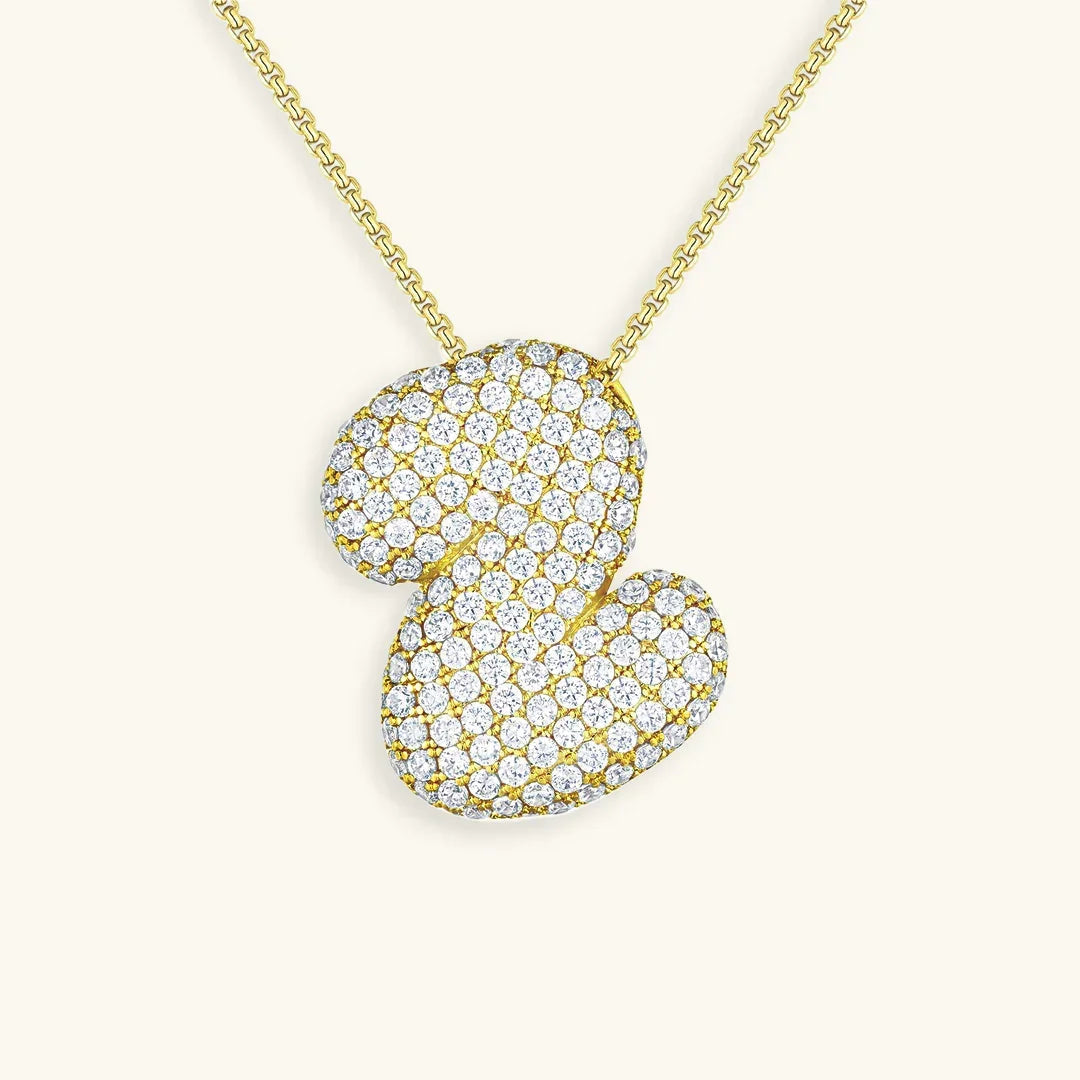 [Royal&Vicky] Bubble-Initialen-Diamantkette