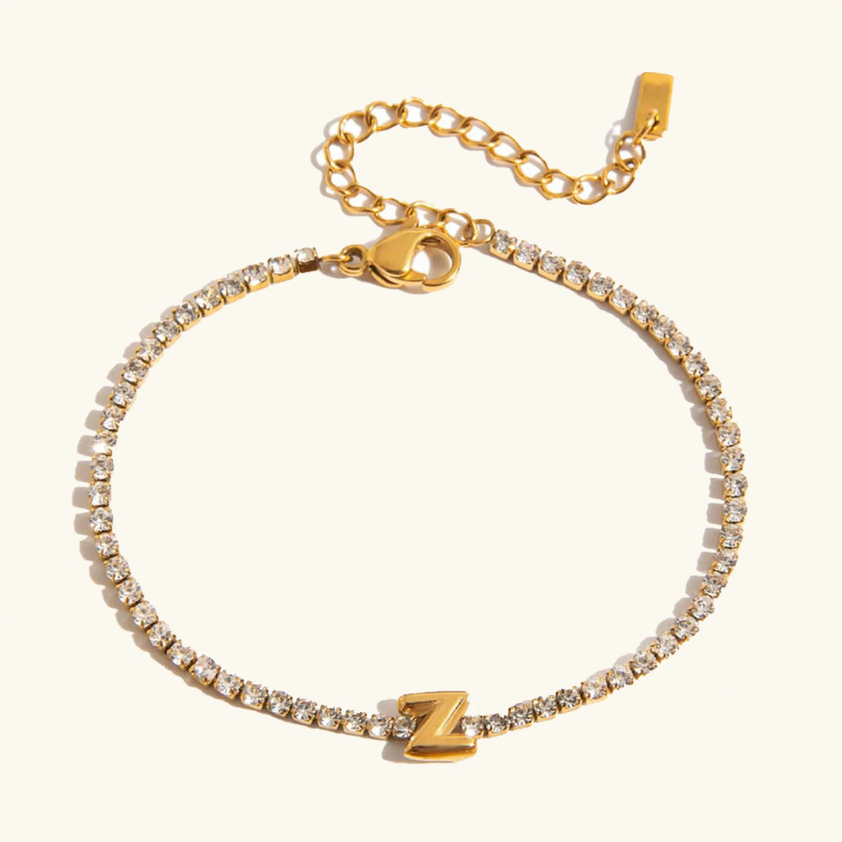 [Royal&Vicky]Avaria Tennisarmband mit Buchstaben-Anhängern