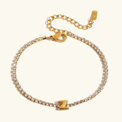 [Royal&Vicky]Avaria Tennisarmband mit Buchstaben-Anhängern