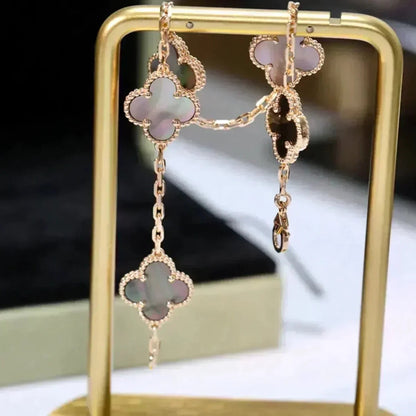 [Royal Jewellery] CLOVER 5 MOTIF GRAY MOP BRACELET COLLECTION