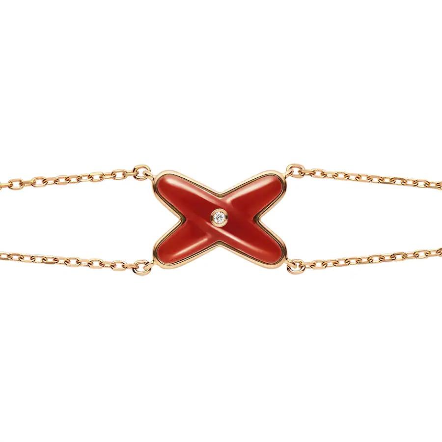 [ROYAL]JEUX BRACELET CARNELIAN PINK GOLD 1 DIAMOND