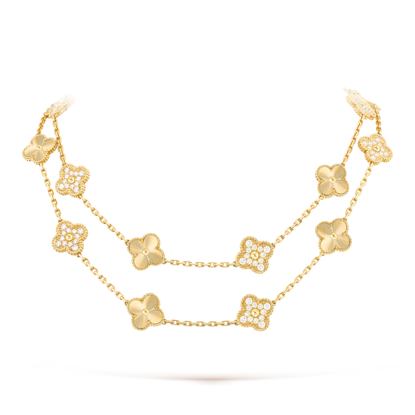 [Royal Jewellery]CLOVER 20 MOTIFS LASER DIAMOND NECKLACE