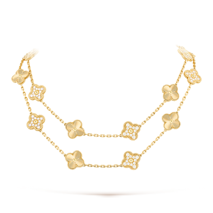 [Royal Jewellery]CLOVER 20 MOTIFS LASER DIAMOND NECKLACE