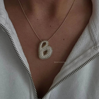 [Royal&Vicky] Bubble-Initialen-Diamantkette