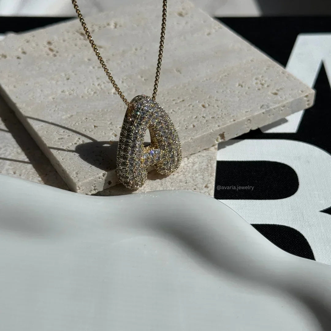 [Royal&Vicky] Bubble-Initialen-Diamantkette