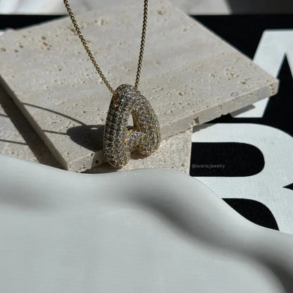 [Royal&Vicky] Bubble-Initialen-Diamantkette