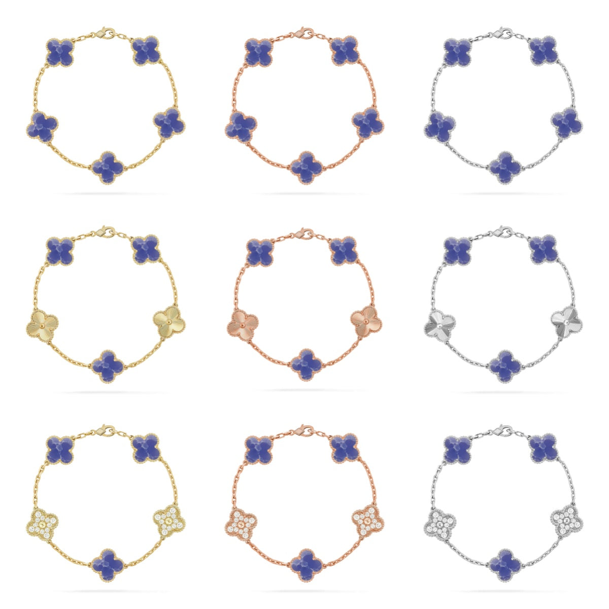 [Royal Jewellery]CLOVER 5 MOTIF BLUE VEINS BRACELET COLLECTION