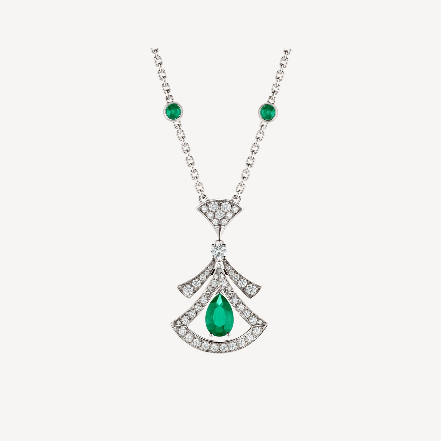 [ROYAL]DREAM NECKLACE MALACHITE DIAMOND SILVER