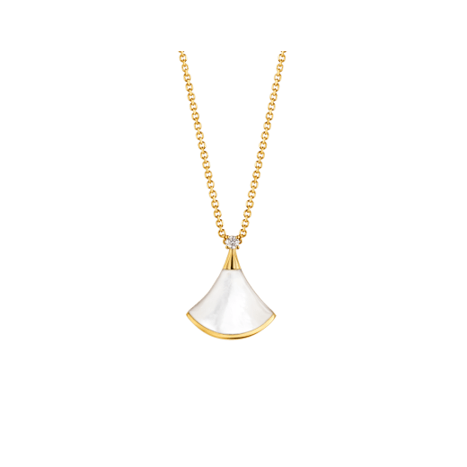 [ROYAL]DREAM NECKLACE WHITE MOP GOLD 1 DIAMOND