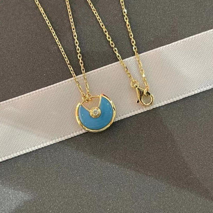 [ROYAL]AMULETTE GOLD TURQUOISE NECKLACE