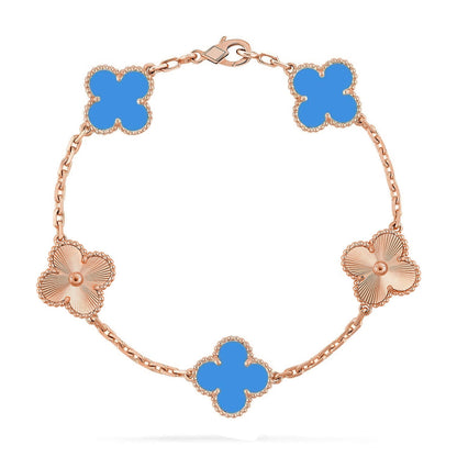 [Royal Jewellery] CLOVER 5 MOTIF BLUE AGATE BRACELET COLLECTION