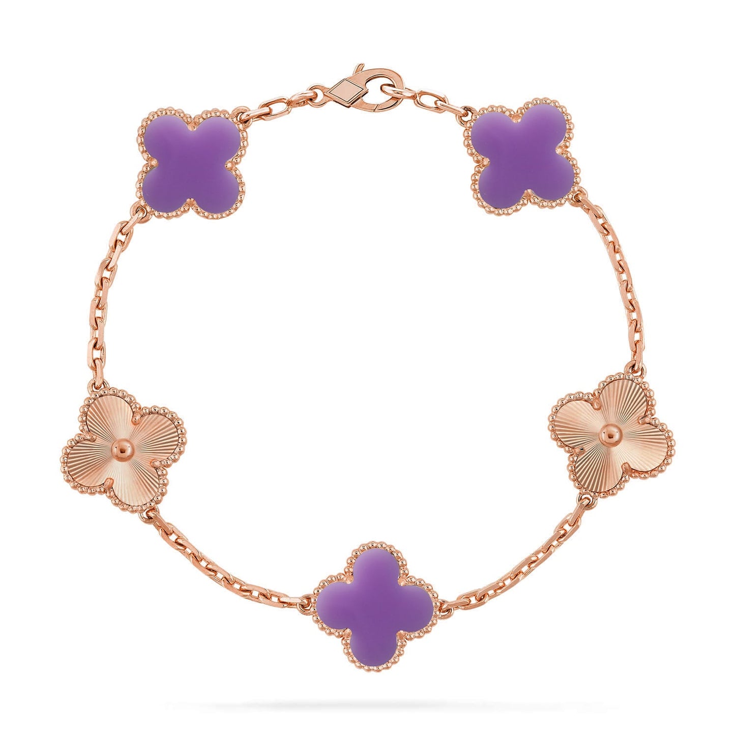 [Royal Jewellery]CLOVER 5 MOTIF LIGHT PURPLE BRACELET COLLECTION