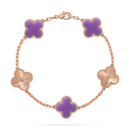[Royal Jewellery]CLOVER 5 MOTIF LIGHT PURPLE BRACELET COLLECTION