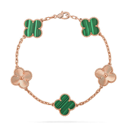 [Royal Jewellery] CLOVER 5 MOTIF MALACHITE BRACELET COLLECTION