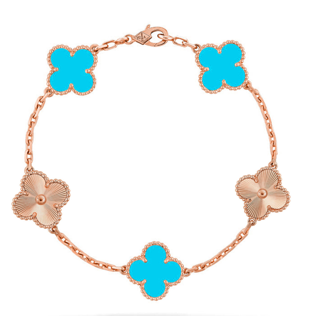 [Royal Jewellery] CLOVER 5 MOTIF TURQUOISE BRACELET COLLECTION