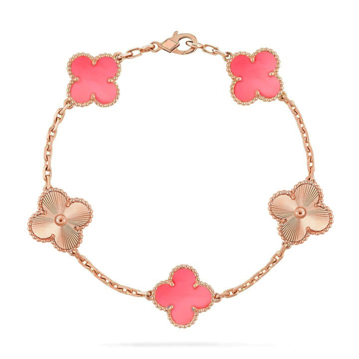 [Royal Jewellery] CLOVER 5 MOTIFS  PINK MOP BRACELET COLLECTION