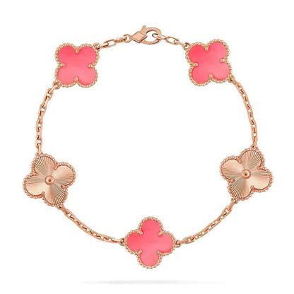 [Royal Jewellery] CLOVER 5 MOTIFS  PINK MOP BRACELET COLLECTION