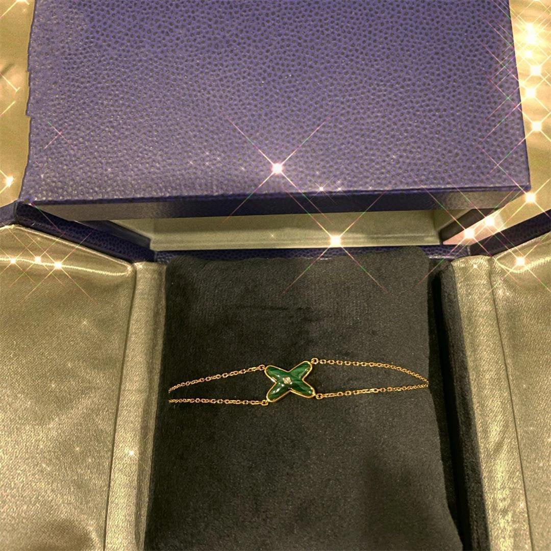 [ROYAL]JEUX BRACELET MALACHITE PINK GOLD 1 DIAMOND