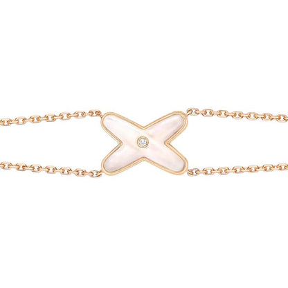 [ROYAL]JEUX BRACELET WHITE MOP PINK GOLD 1 DIAMOND