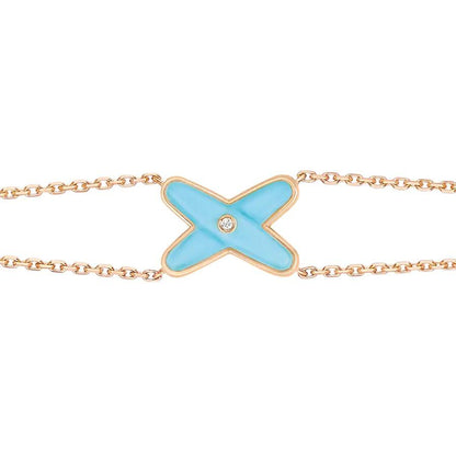 [ROYAL]JEUX BRACELET TURQUOISE PINK GOLD 1 DIAMOND