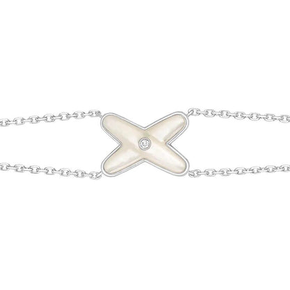 [ROYAL]JEUX BRACELET WHITE MOP SILVER 1 DIAMOND