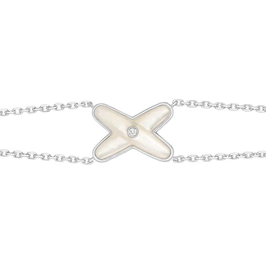 [ROYAL]JEUX BRACELET WHITE MOP SILVER 1 DIAMOND