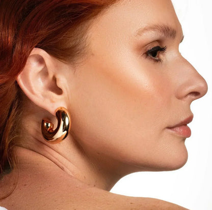 {"[Royal&Vicky]Natalia Chunky Gold Hoops"}