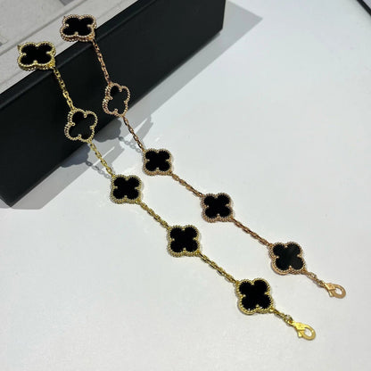 [Royal Jewellery]CLOVER  5 MOTIFS BLACK ONYX BRACELET