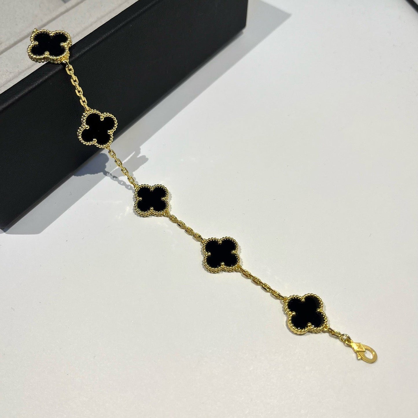 [Royal Jewellery]CLOVER  5 MOTIFS BLACK ONYX BRACELET