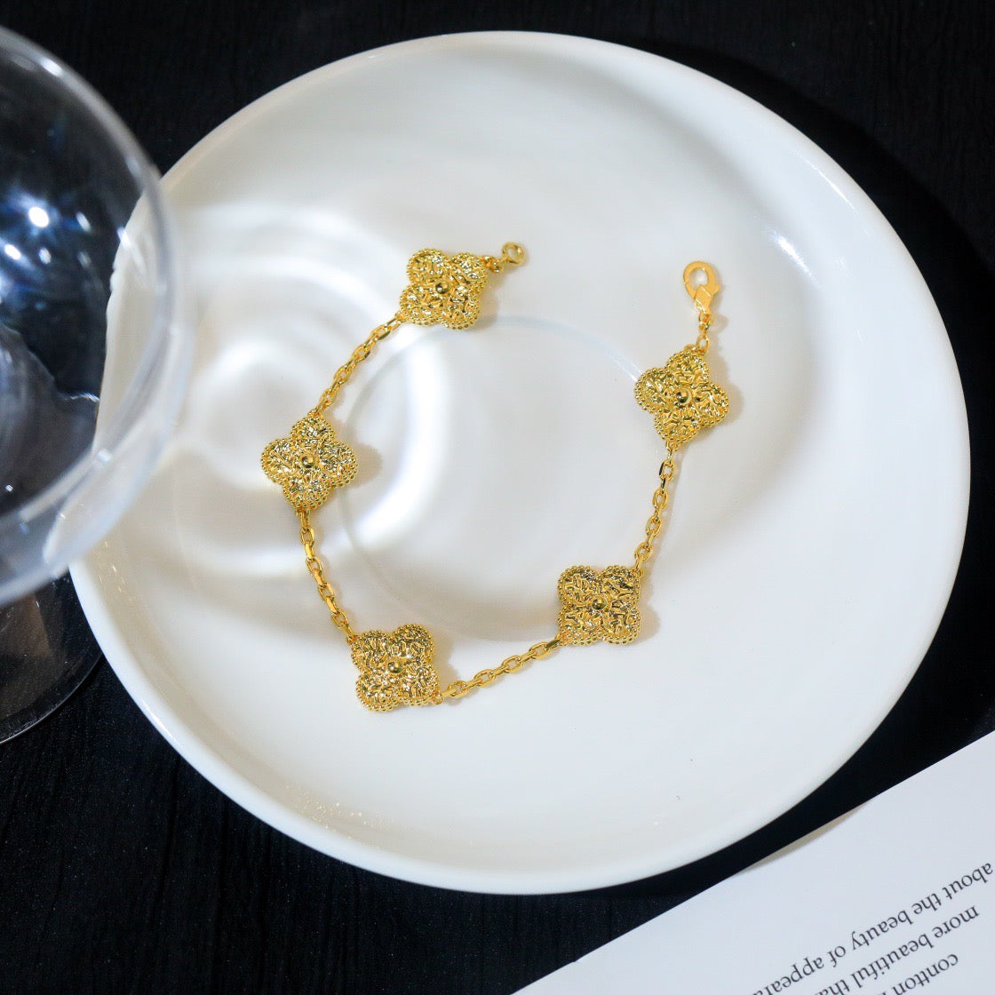 [Royal Jewellery]CLOVER 5 MOTIFS BRONZING BRACELET