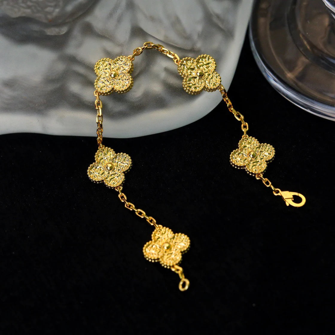 [Royal Jewellery]CLOVER 5 MOTIFS BRONZING BRACELET