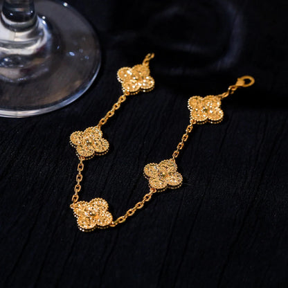 [Royal Jewellery]CLOVER 5 MOTIFS BRONZING BRACELET